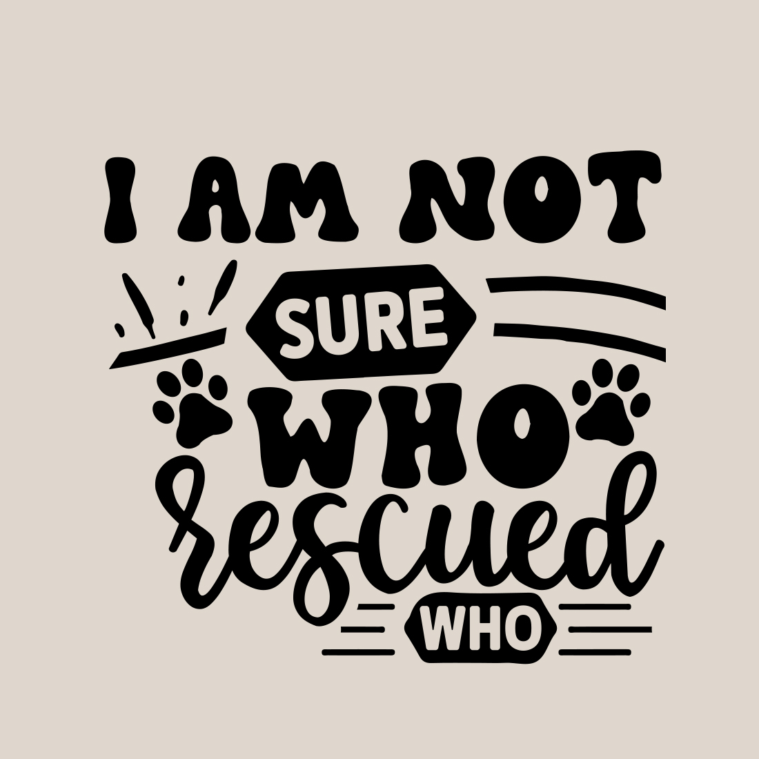 I am not sure who rescued who svg preview image.