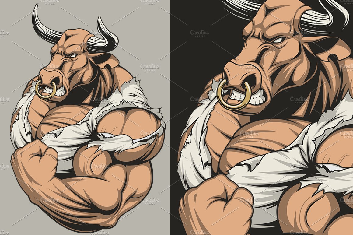 Strong ferocious bull cover image.