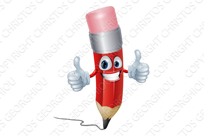 Pencil mascot man cover image.