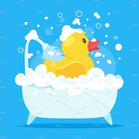 rubber duck taking a bath cover image.