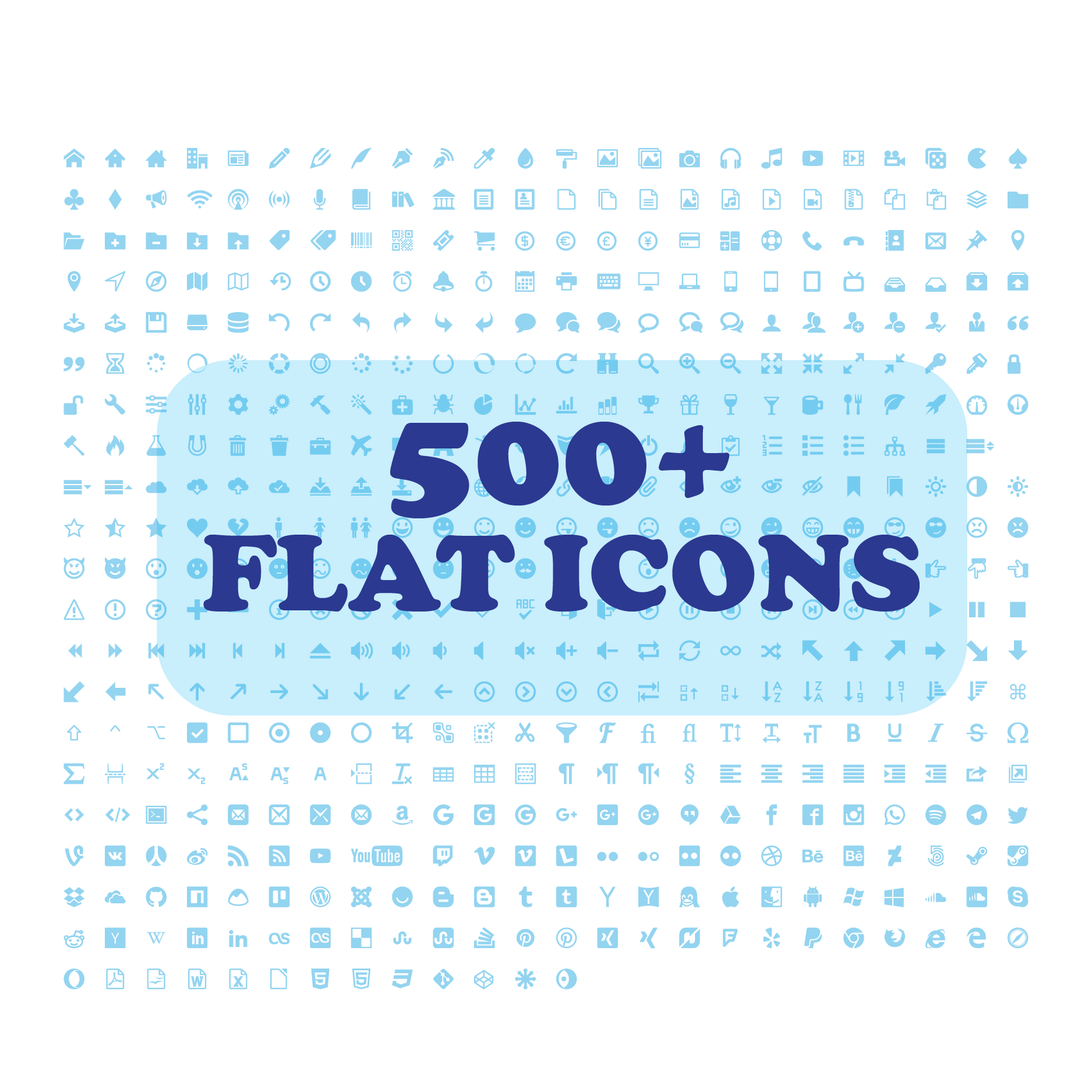 Flat icon set cover image.