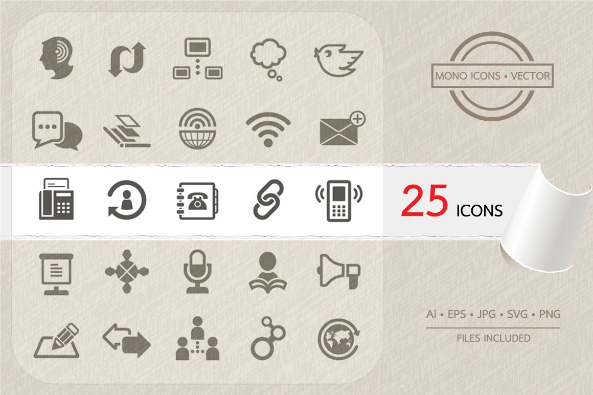 Communication icons set. Vector cover image.