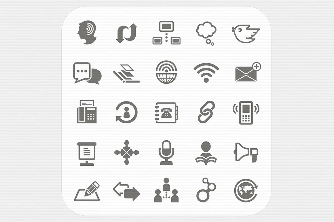 Communication icons set. Vector preview image.