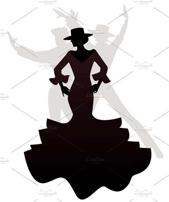 Silhouette of three flamenco dancers cover image.