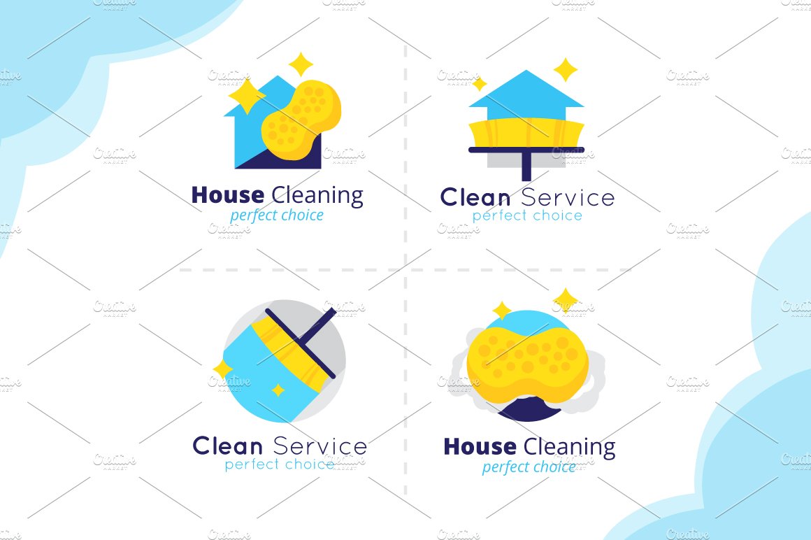 House Cleaning Logos Set cover image.