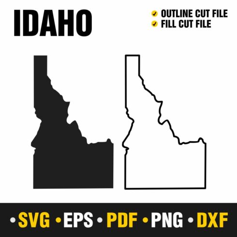 Idaho SVG, PNG, PDF, EPS & DXF cover image.