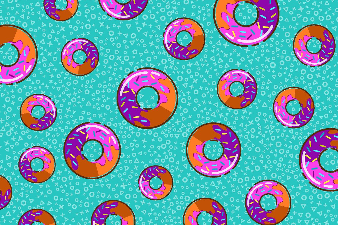 Vector seamless pattern whit donuts preview image.