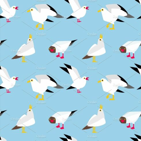 Seagulls flying in the sky. cover image.