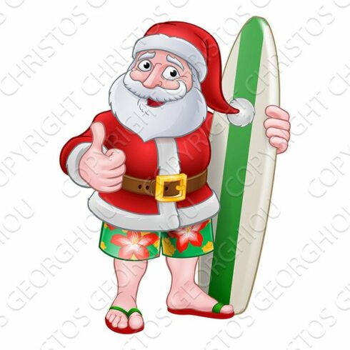 Santa Claus Surf Christmas Cartoon cover image.