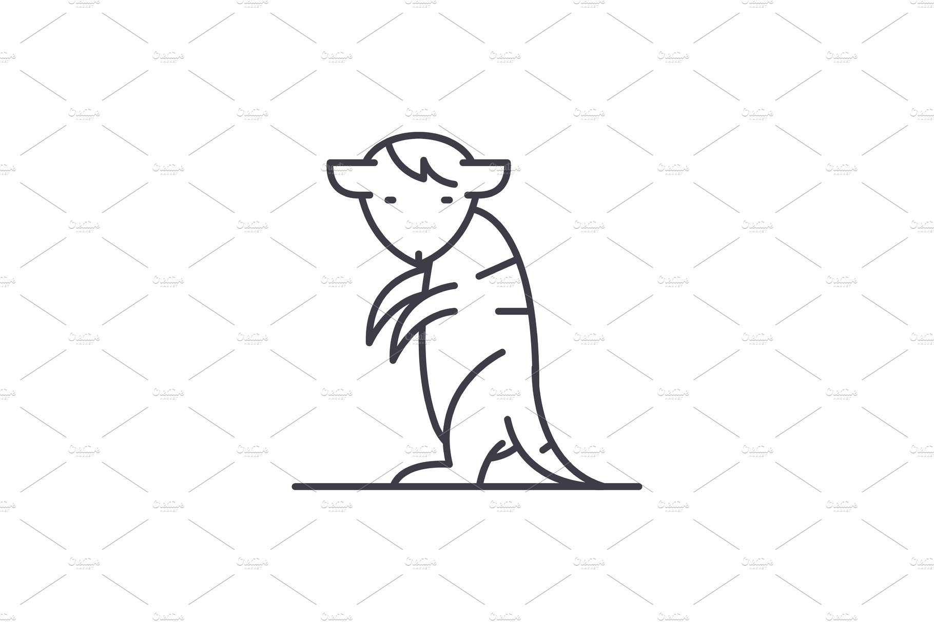 Meerkat line icon concept. Meerkat cover image.