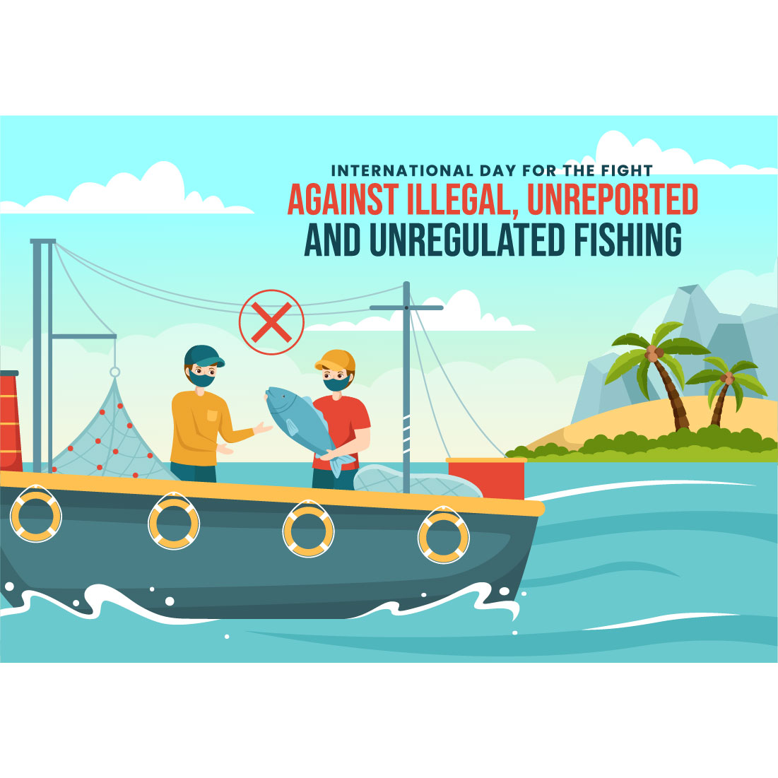 10 International Day for the Against Illegal Fishing Illustration preview image.