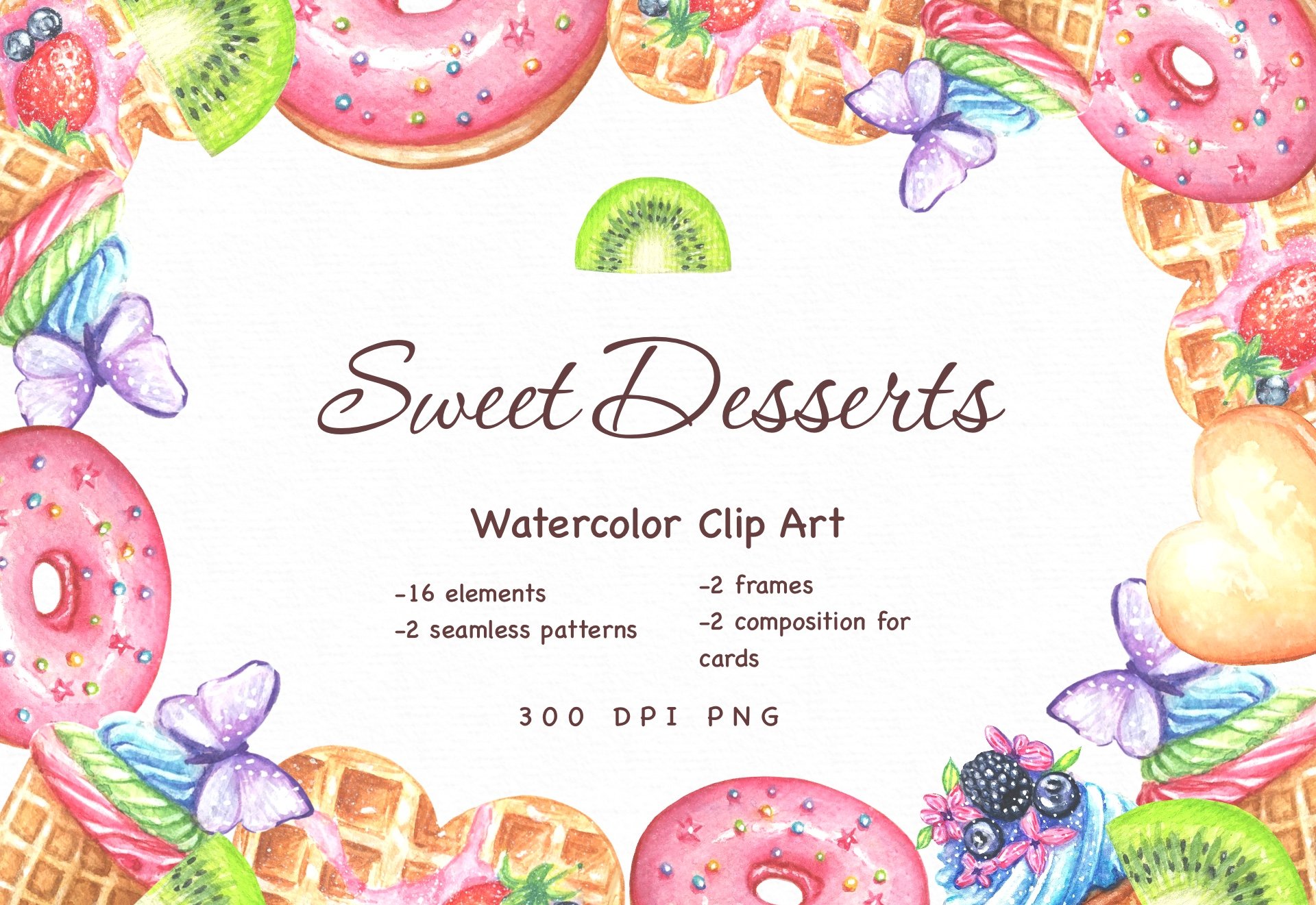 Watercolor Sweet Desserts cover image.