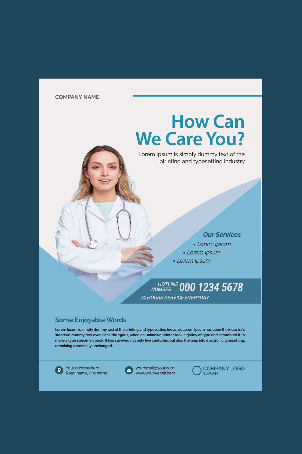 Flyer Design Healthcare pinterest preview image.