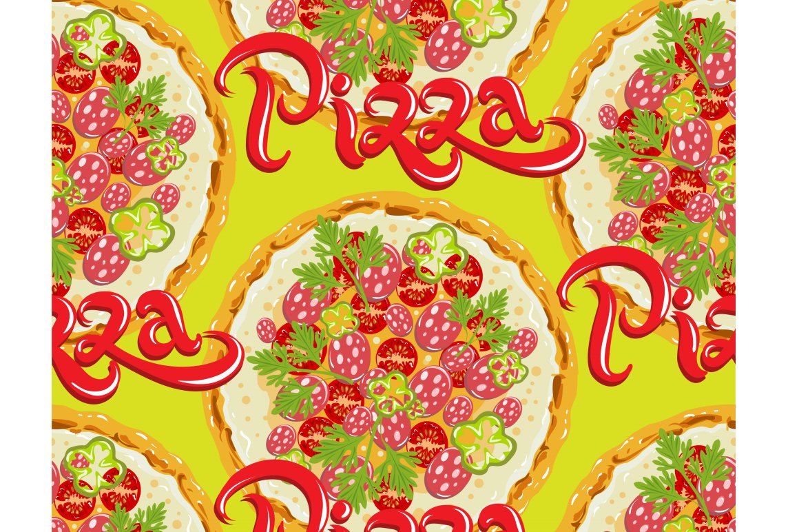 Pizza, seamless pattern cover image.