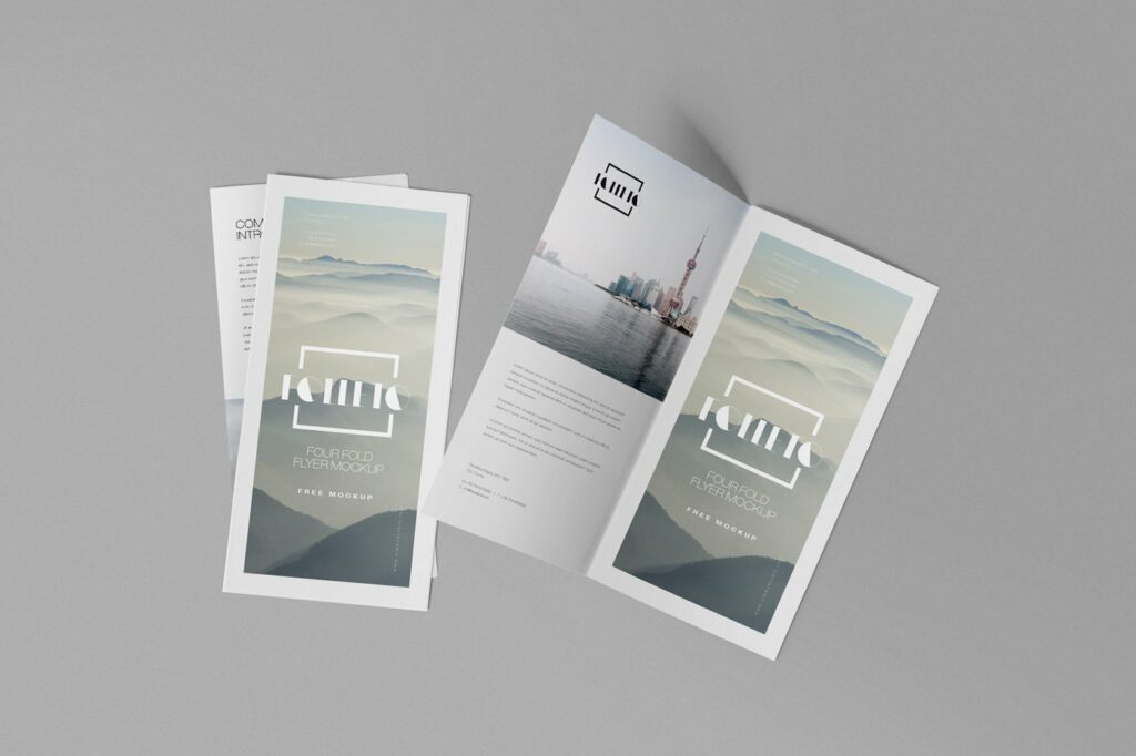 Quad Fold Brochure Mockups – MasterBundles