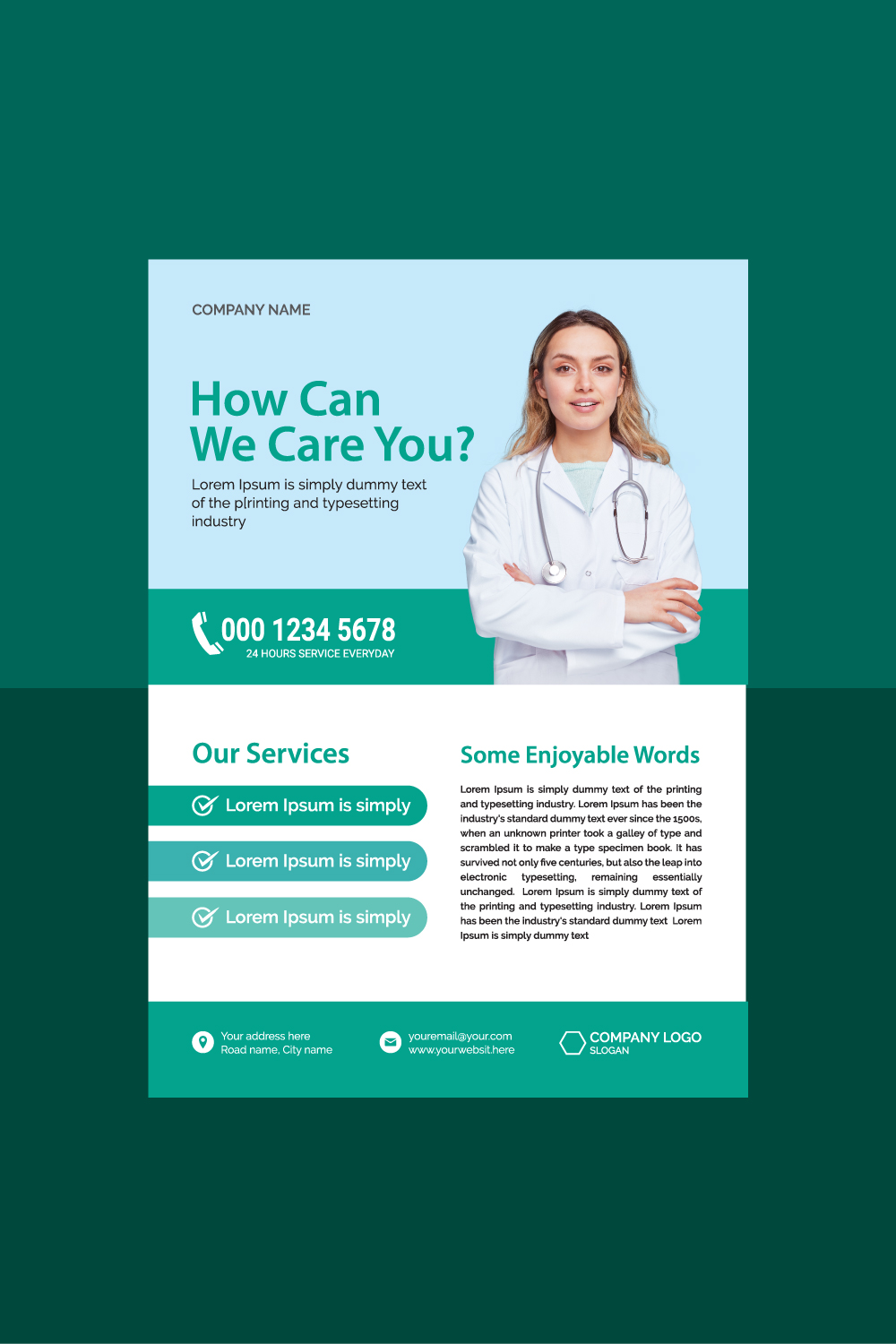 Medical Flyer Templates pinterest preview image.