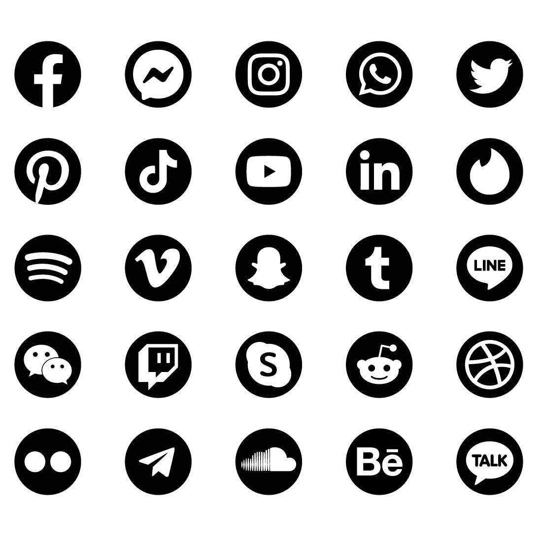 round social media icon
