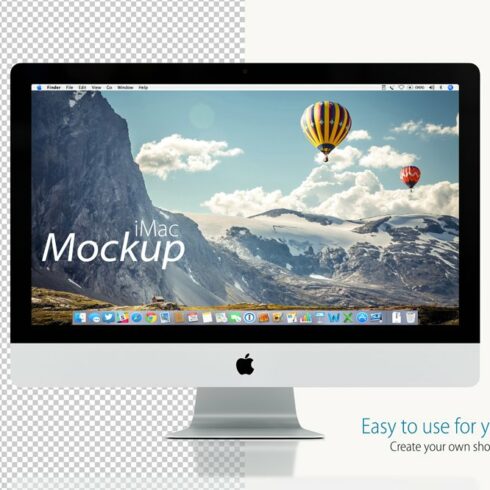Mockup Apple iMac on white cover image.