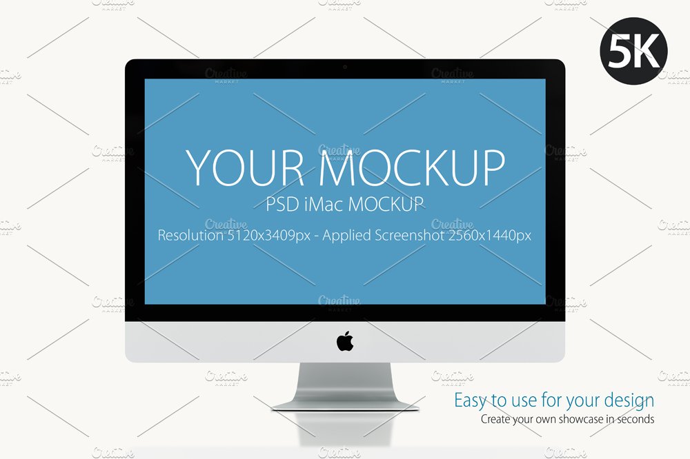 Mockup Apple iMac on white preview image.