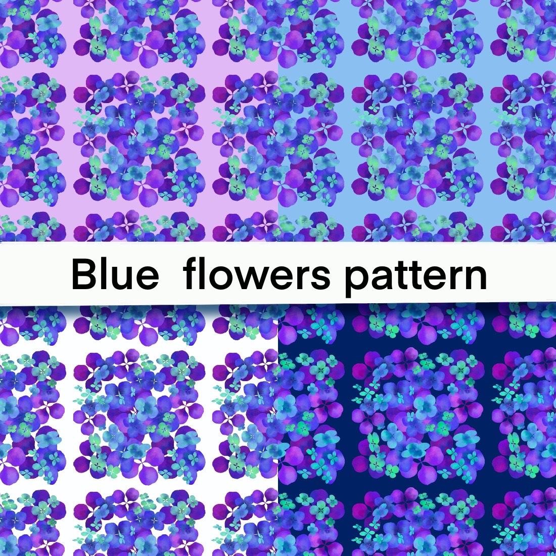 8 Blue flowers patternSeamless Pattern cover image.