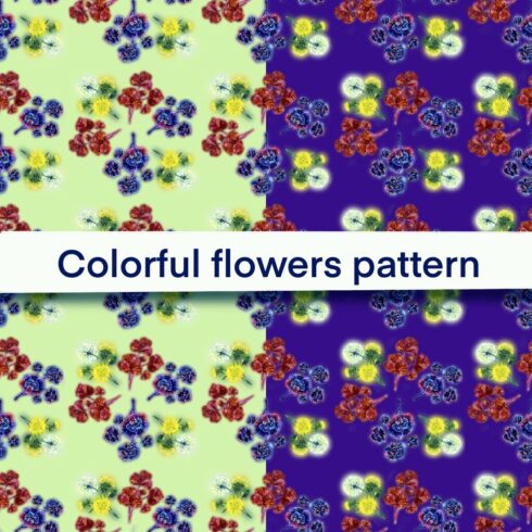 4 colorful flowers pattern cover image.