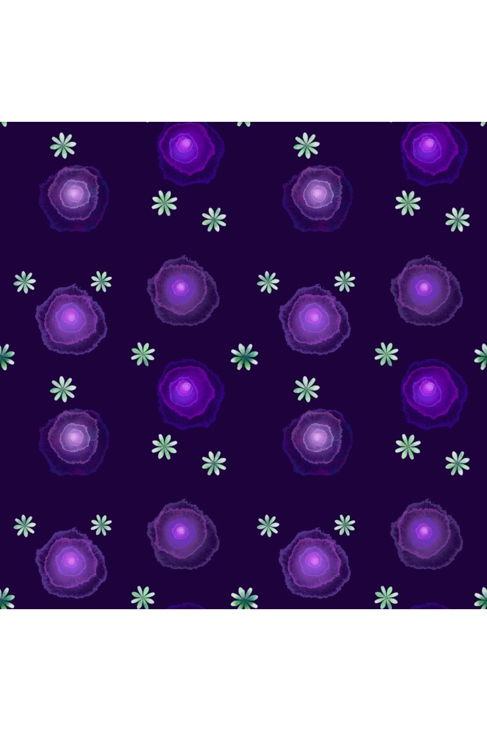 Jellyfish flowers pattern pinterest preview image.