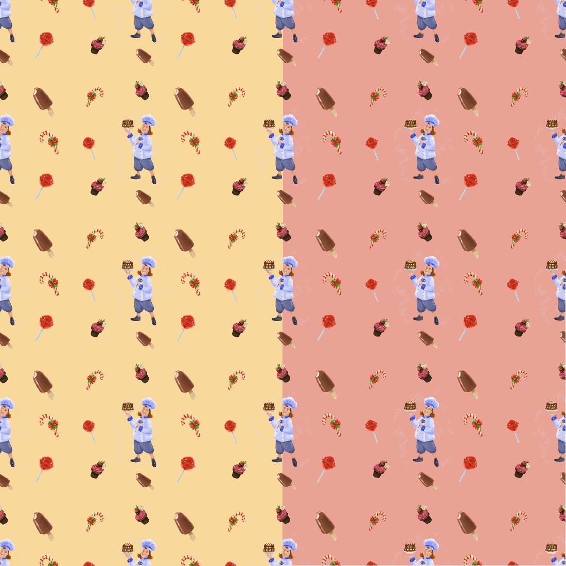 Pattern chef and sweets preview image.
