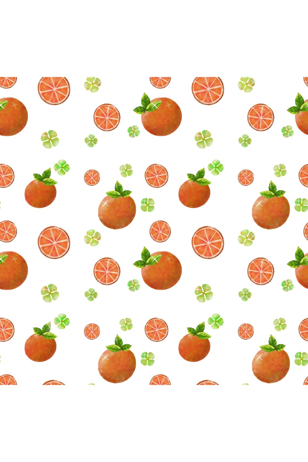 Pattern with oranges pinterest preview image.