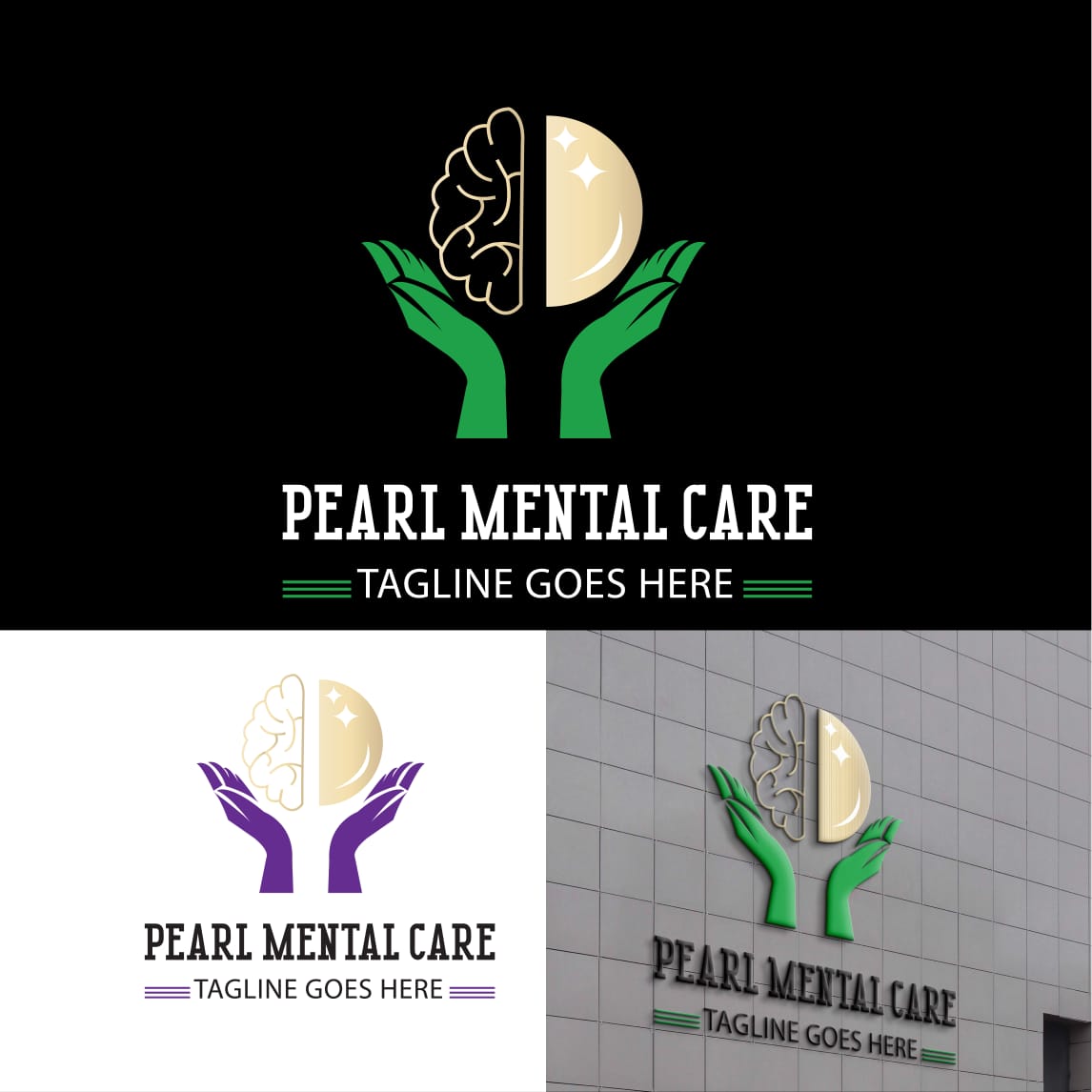 Pearl Mental Care logo template preview image.