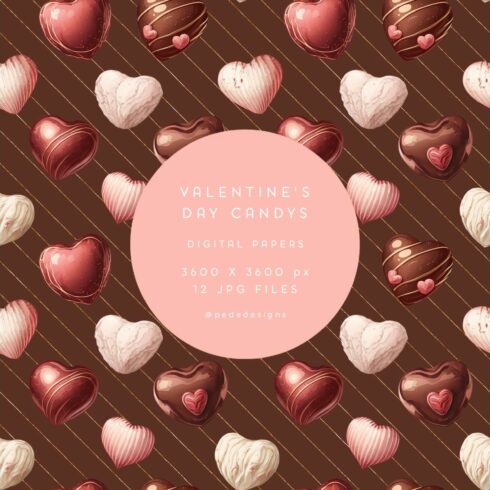 Valentine's Day Candy Digital Paper cover image.
