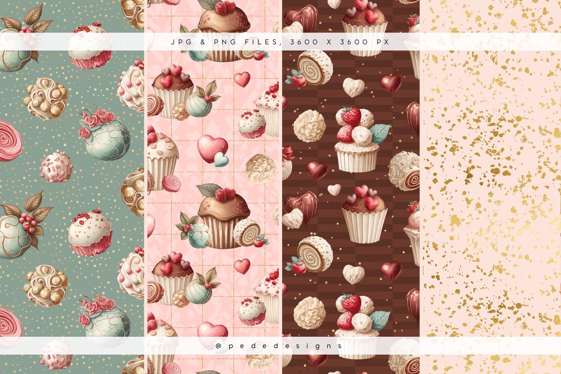 Valentine's Day Candy Digital Paper preview image.