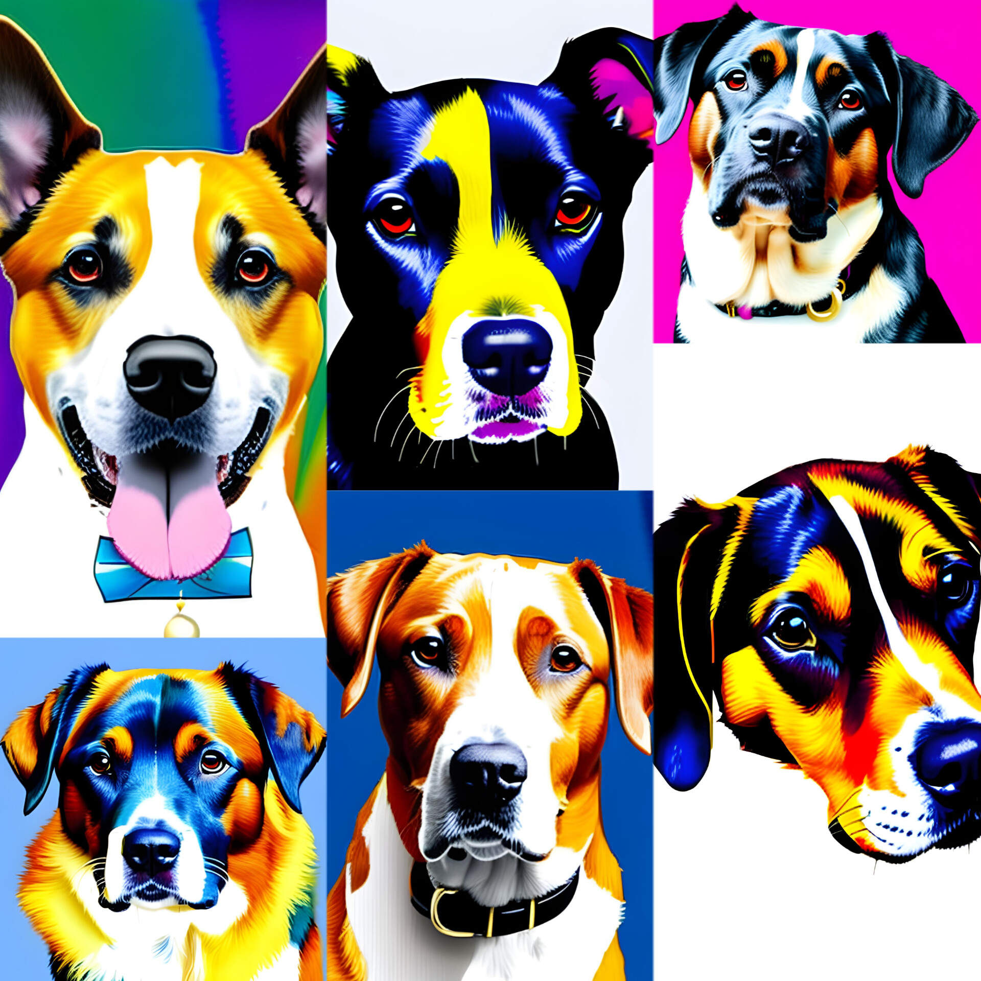 Set of Vector Watercolor Dog Illustrations preview image.