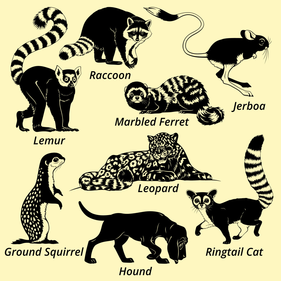 Animals Silhouettes SVG preview image.