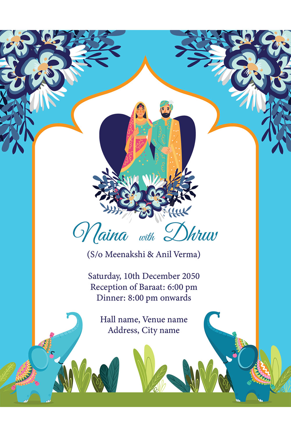 indian invitation wedding card pinterest preview image.