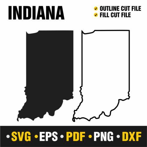 Indiana SVG, PNG, PDF, EPS & DXF cover image.