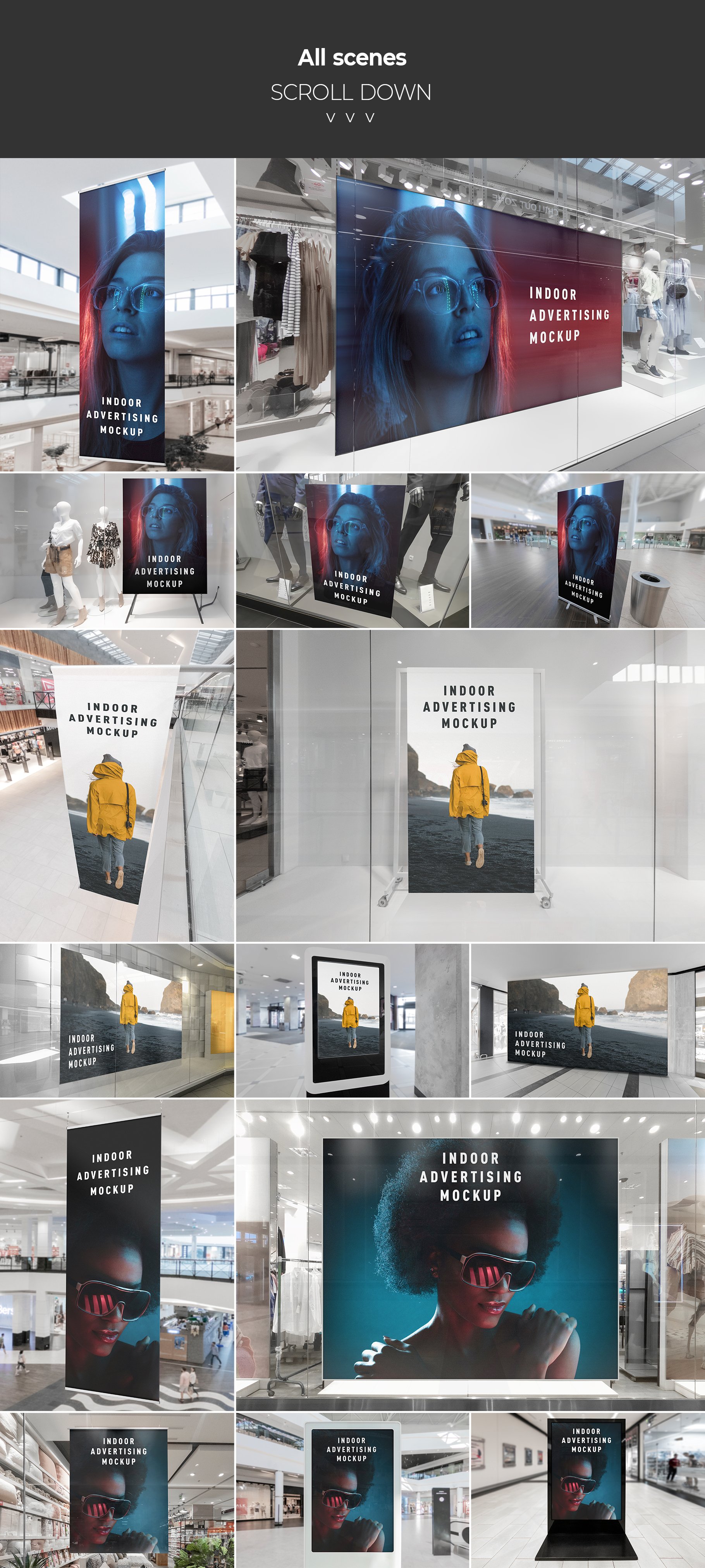 Indoor Advertising Mockups preview image.