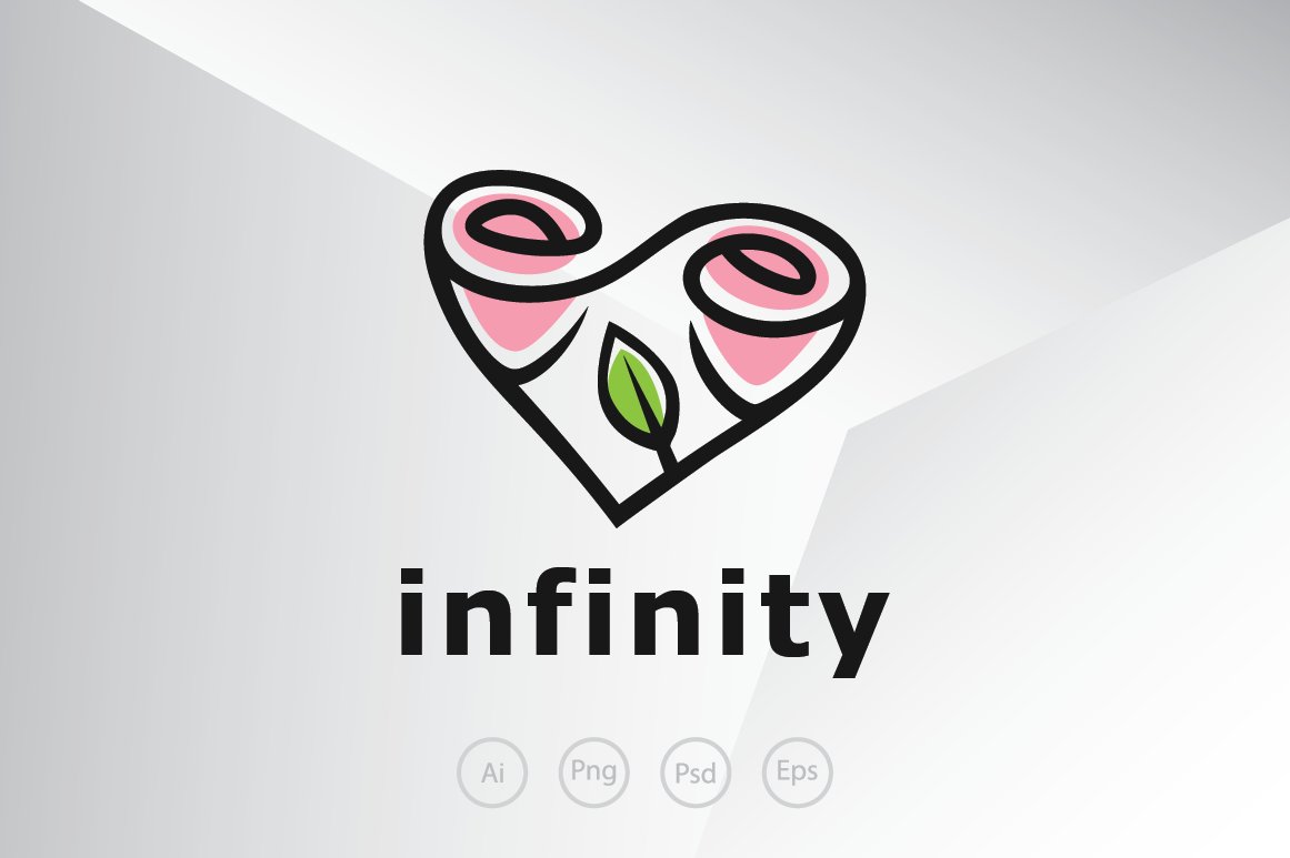 Infinite Love and Rose Logo Template cover image.
