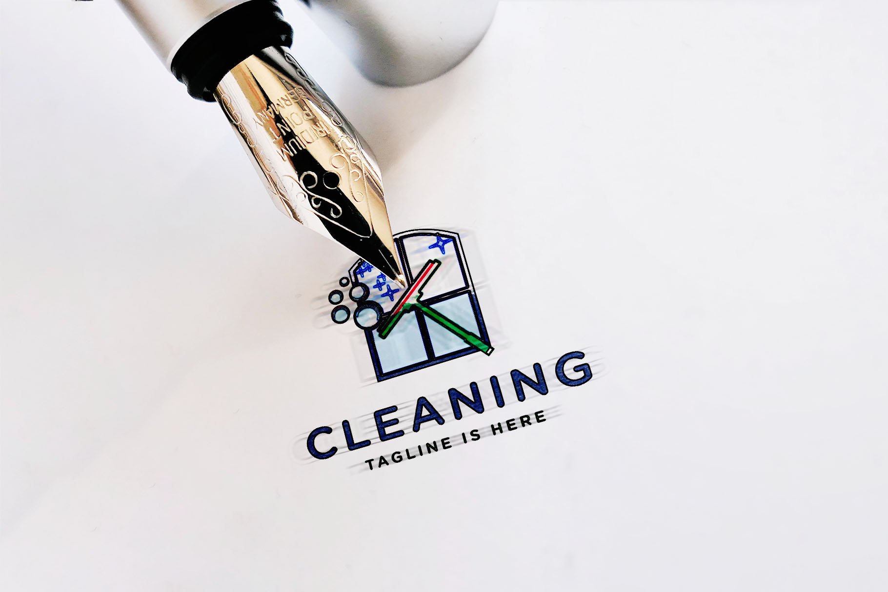 Cleaning services logo preview image.