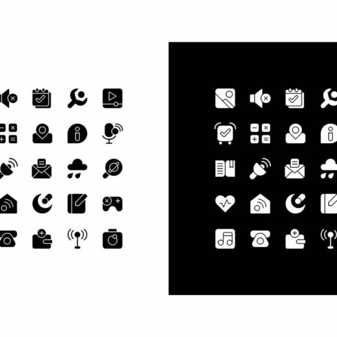 Interface glyph icons set cover image.