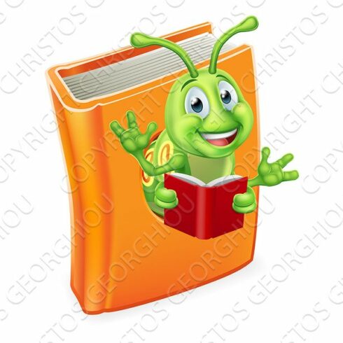 Caterpillar Bookworm Worm in Book cover image.