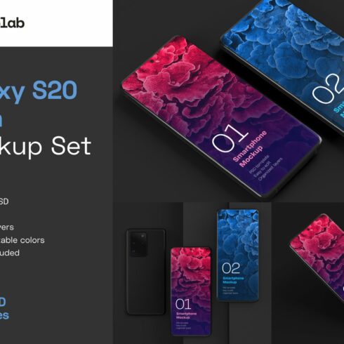 Galaxy S20 Ultra Mockup | Smartphone cover image.