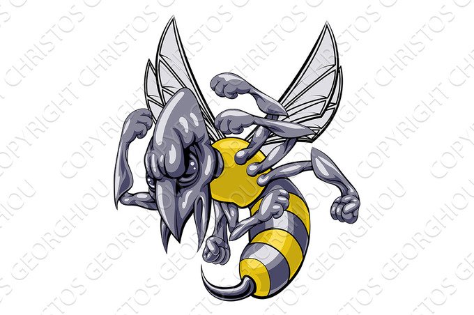 Mean wasp or hornet mascot cover image.