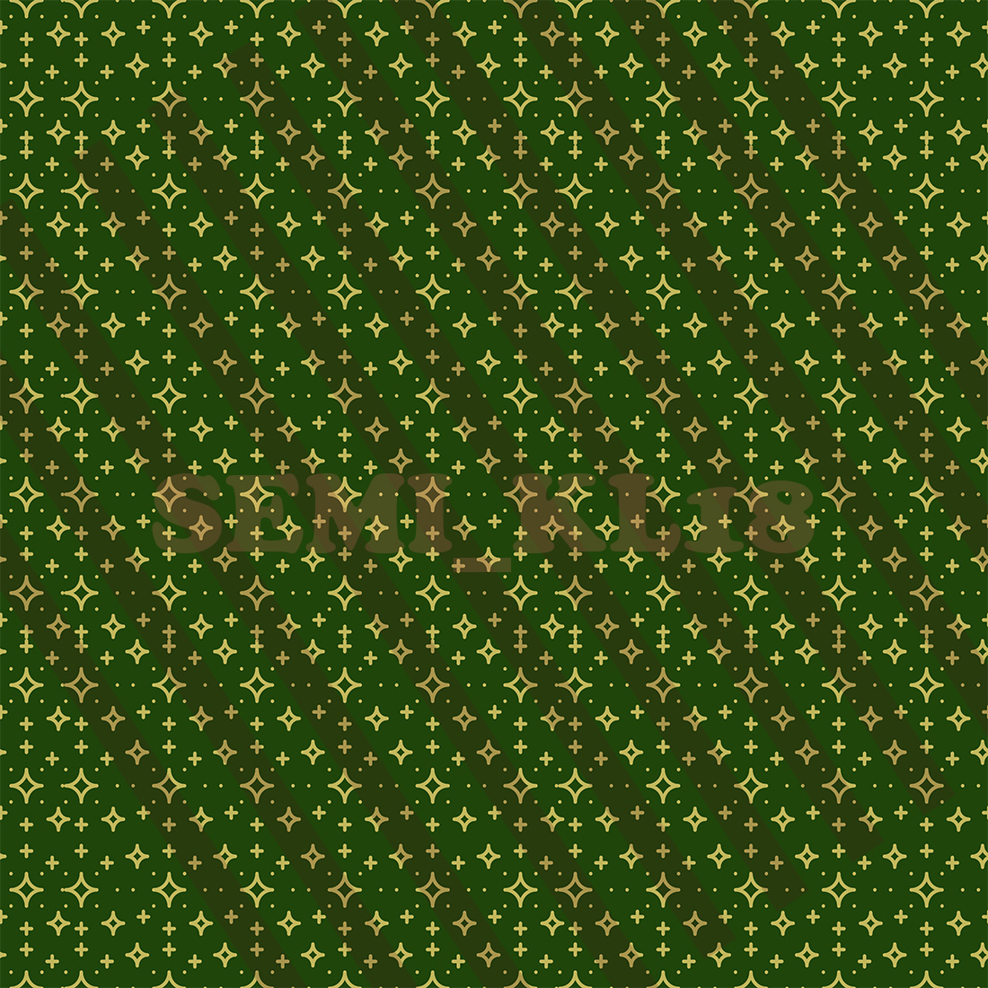 Green and gold background with a pattern.
