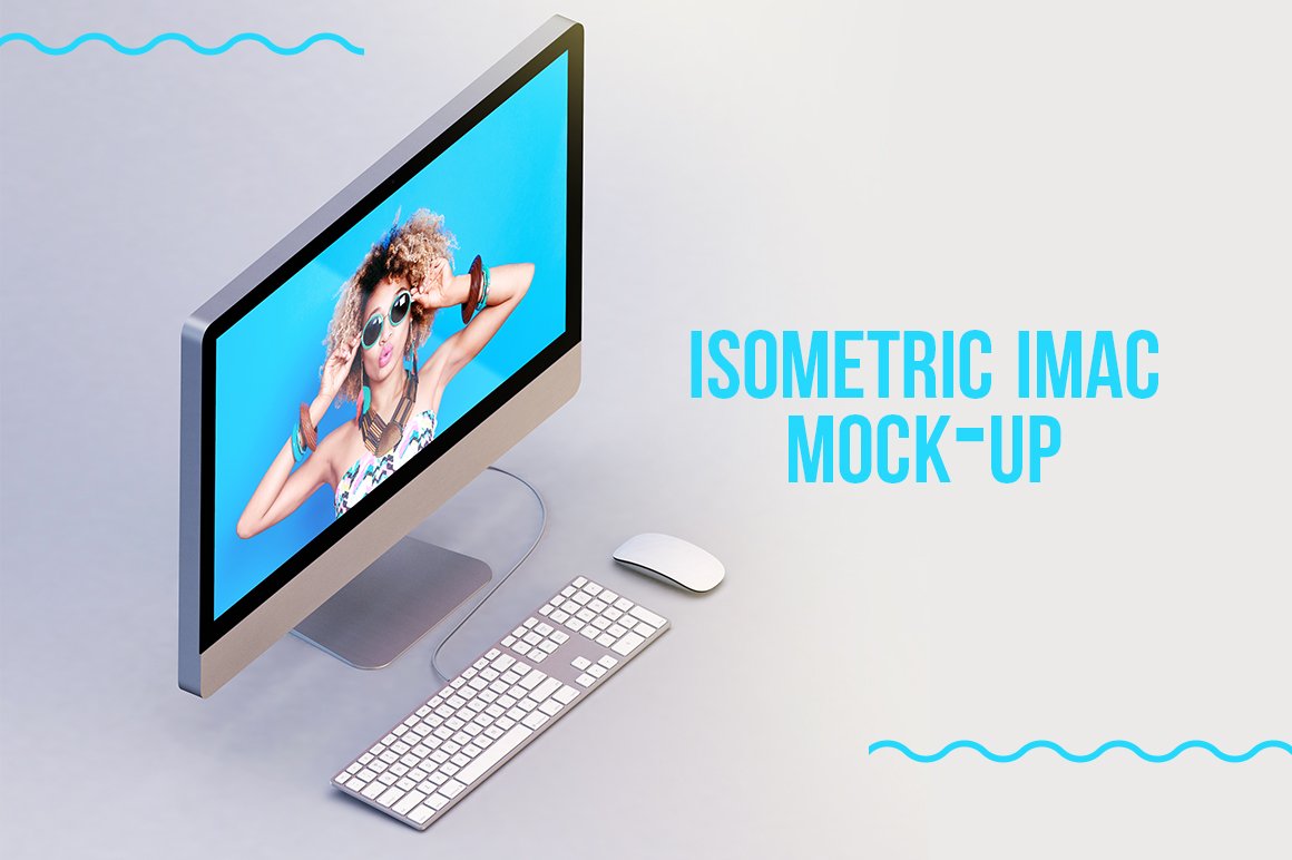 Imac Isometric Mock-up preview image.