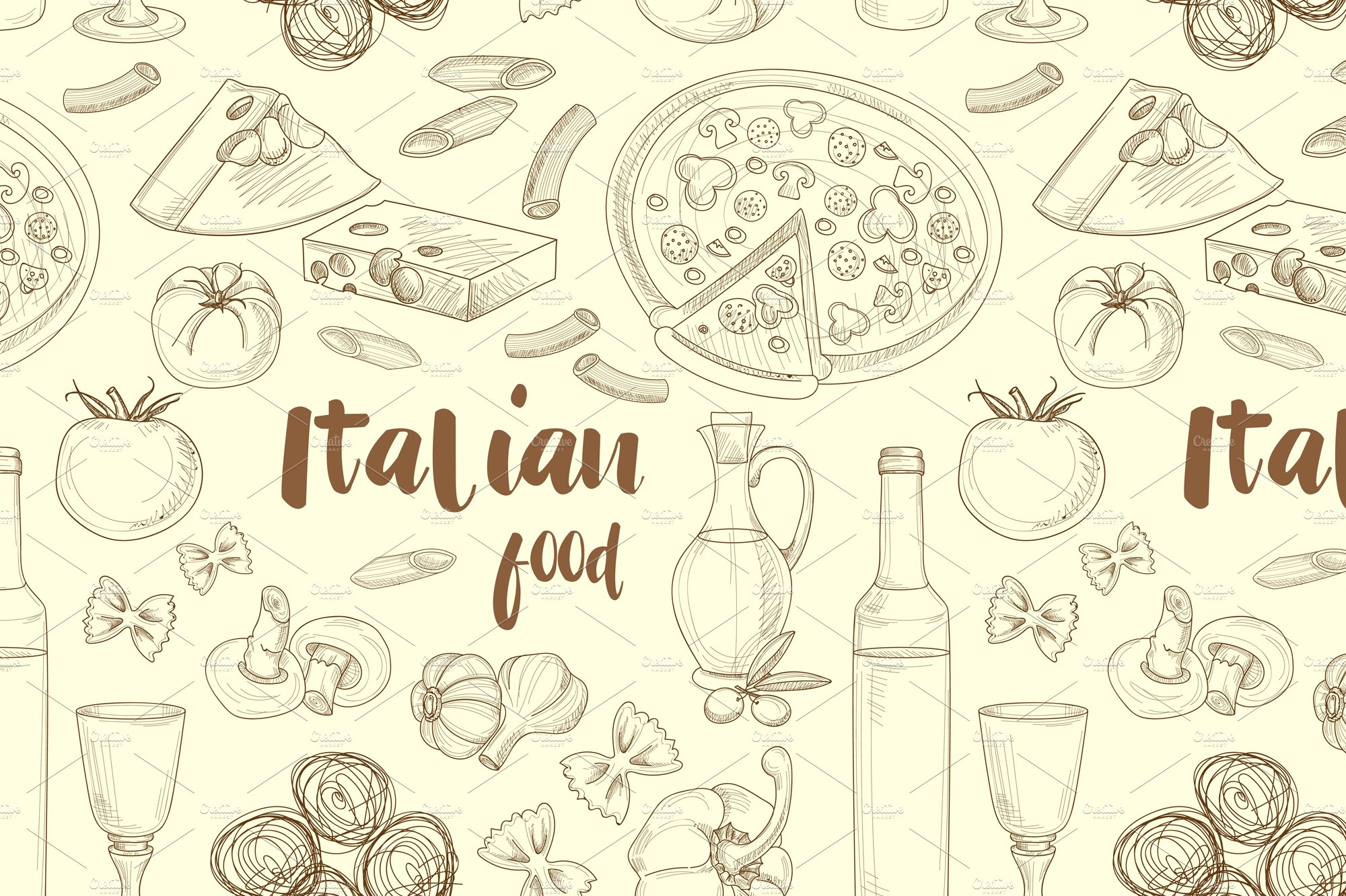 Italian food pattern cover image.