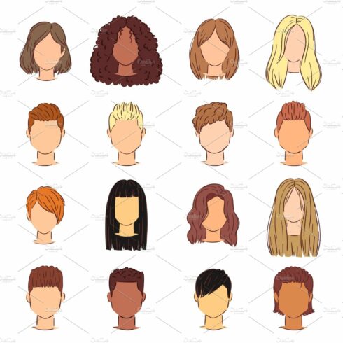Hairstyle woman vector female cover image.