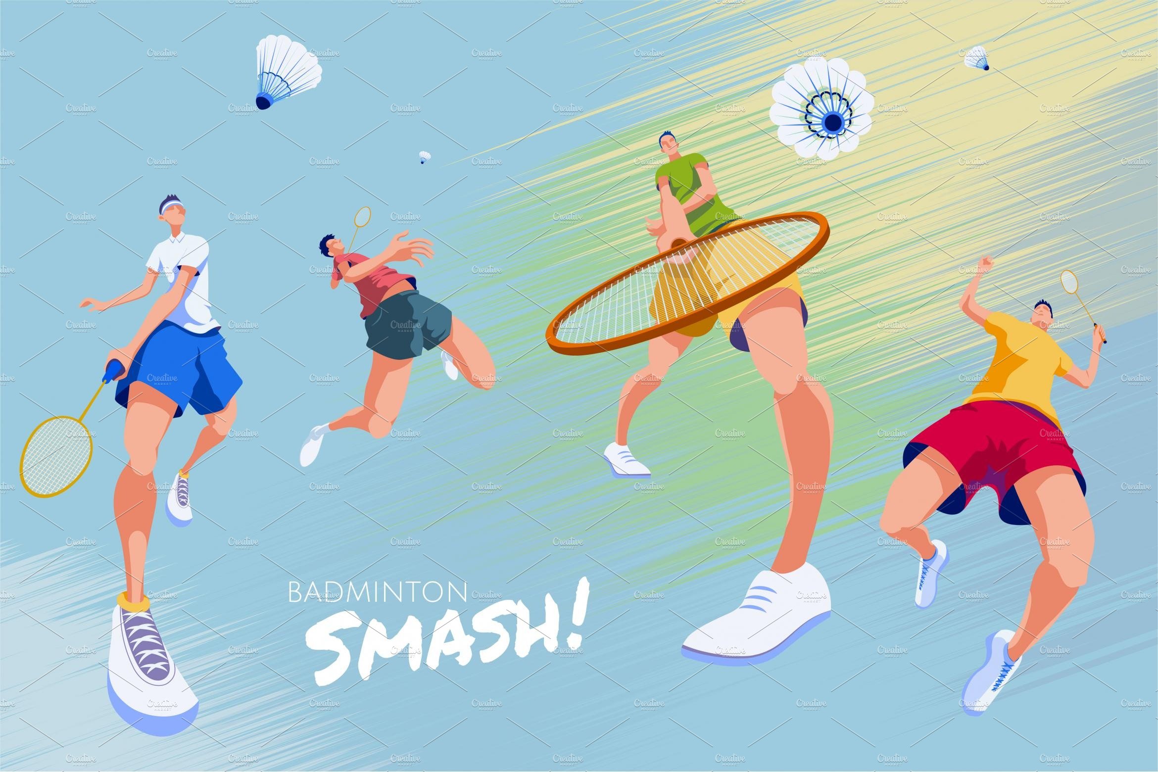 Badminton promotion poster cover image.