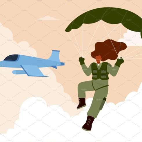 Female paratrooper at work cover image.