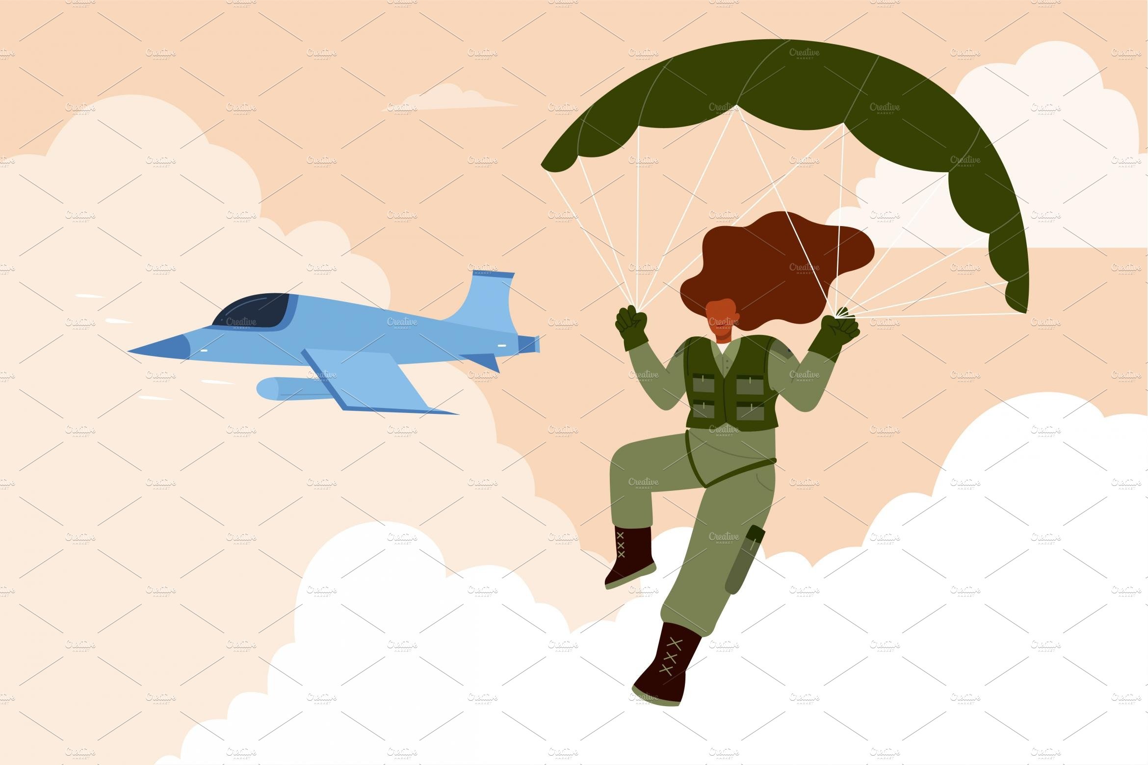 Female paratrooper at work cover image.