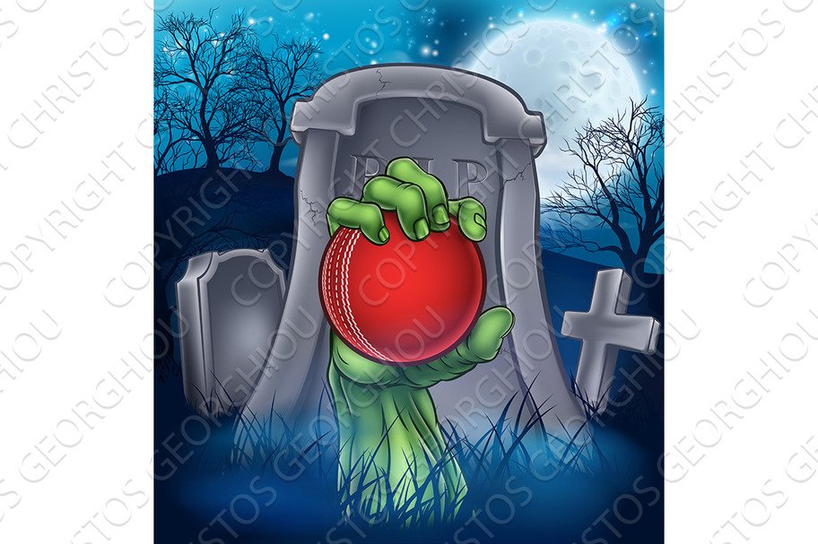 Cricket Zombie Halloween Graveyard cover image.
